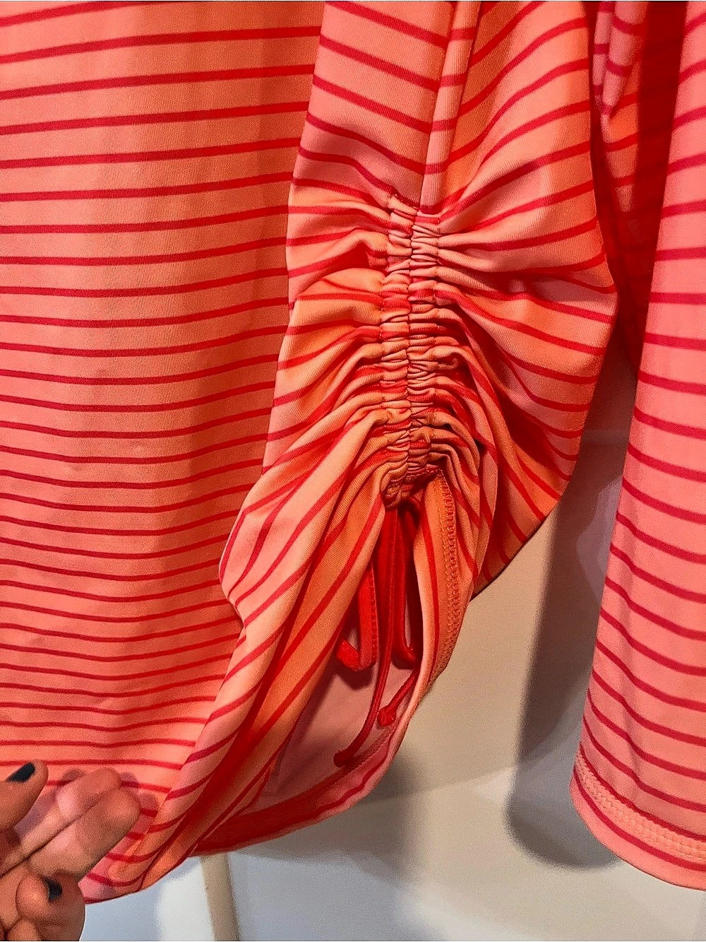 UV Skins UPF 50+ Sun Shirt Striped Coral Rashguard Zip Up 3XL - Picture 9 of 10